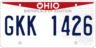 OH license plate GKK1426