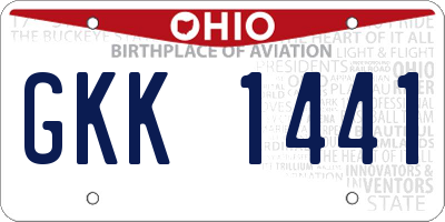 OH license plate GKK1441