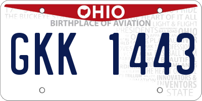 OH license plate GKK1443