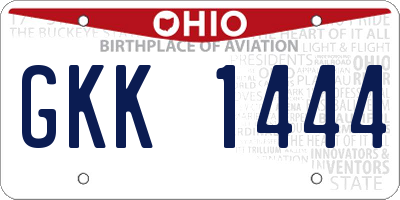 OH license plate GKK1444