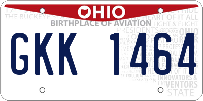OH license plate GKK1464