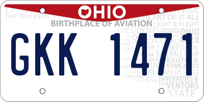 OH license plate GKK1471