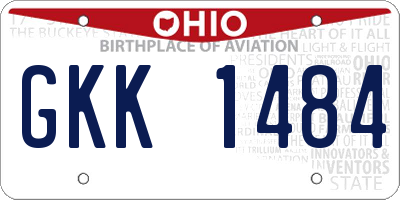 OH license plate GKK1484