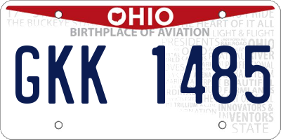 OH license plate GKK1485