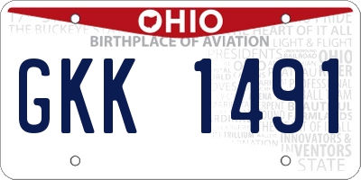 OH license plate GKK1491