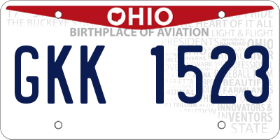 OH license plate GKK1523