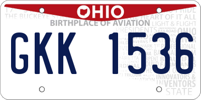 OH license plate GKK1536