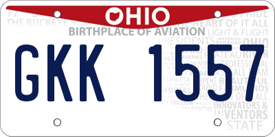 OH license plate GKK1557