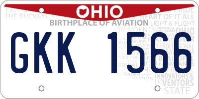 OH license plate GKK1566