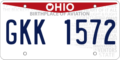 OH license plate GKK1572
