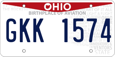 OH license plate GKK1574