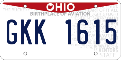 OH license plate GKK1615