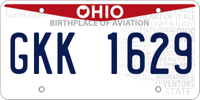 OH license plate GKK1629