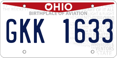 OH license plate GKK1633