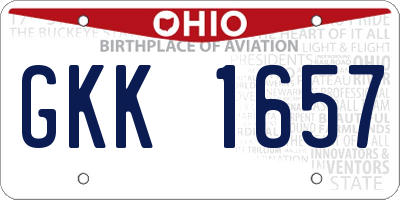 OH license plate GKK1657