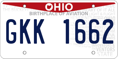 OH license plate GKK1662