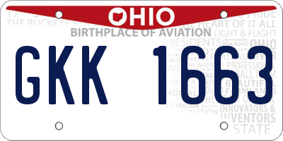 OH license plate GKK1663