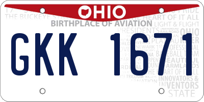 OH license plate GKK1671