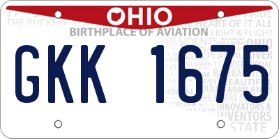 OH license plate GKK1675