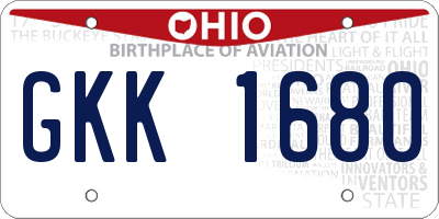 OH license plate GKK1680