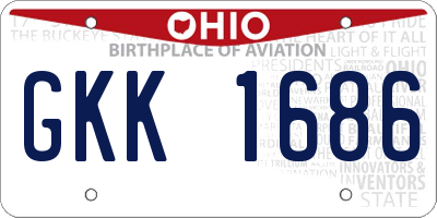 OH license plate GKK1686