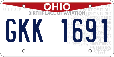 OH license plate GKK1691