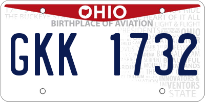 OH license plate GKK1732