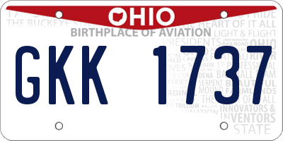 OH license plate GKK1737