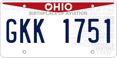 OH license plate GKK1751