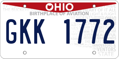 OH license plate GKK1772