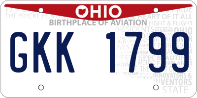 OH license plate GKK1799