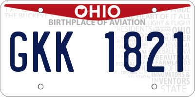 OH license plate GKK1821