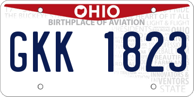 OH license plate GKK1823