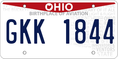 OH license plate GKK1844