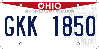 OH license plate GKK1850