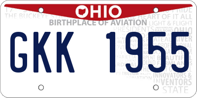 OH license plate GKK1955