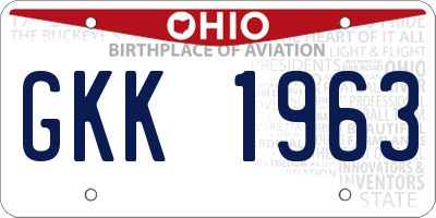 OH license plate GKK1963