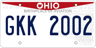 OH license plate GKK2002