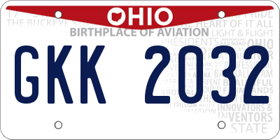 OH license plate GKK2032
