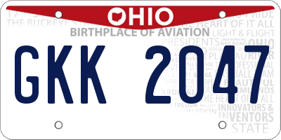 OH license plate GKK2047