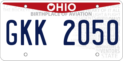 OH license plate GKK2050
