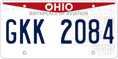 OH license plate GKK2084