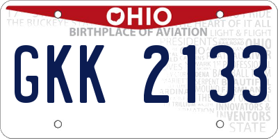 OH license plate GKK2133