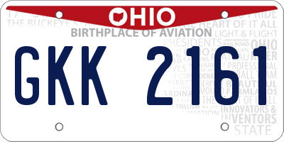 OH license plate GKK2161