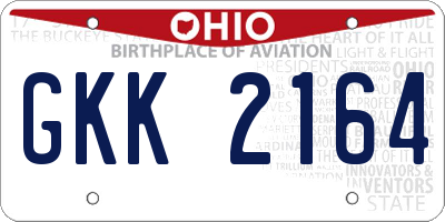 OH license plate GKK2164