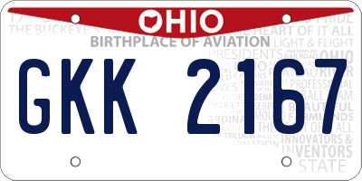OH license plate GKK2167