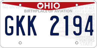 OH license plate GKK2194
