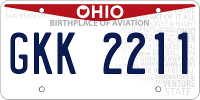 OH license plate GKK2211