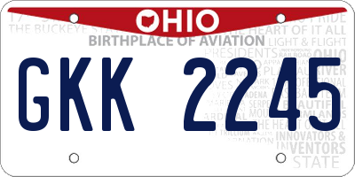 OH license plate GKK2245
