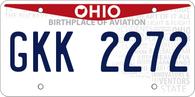 OH license plate GKK2272